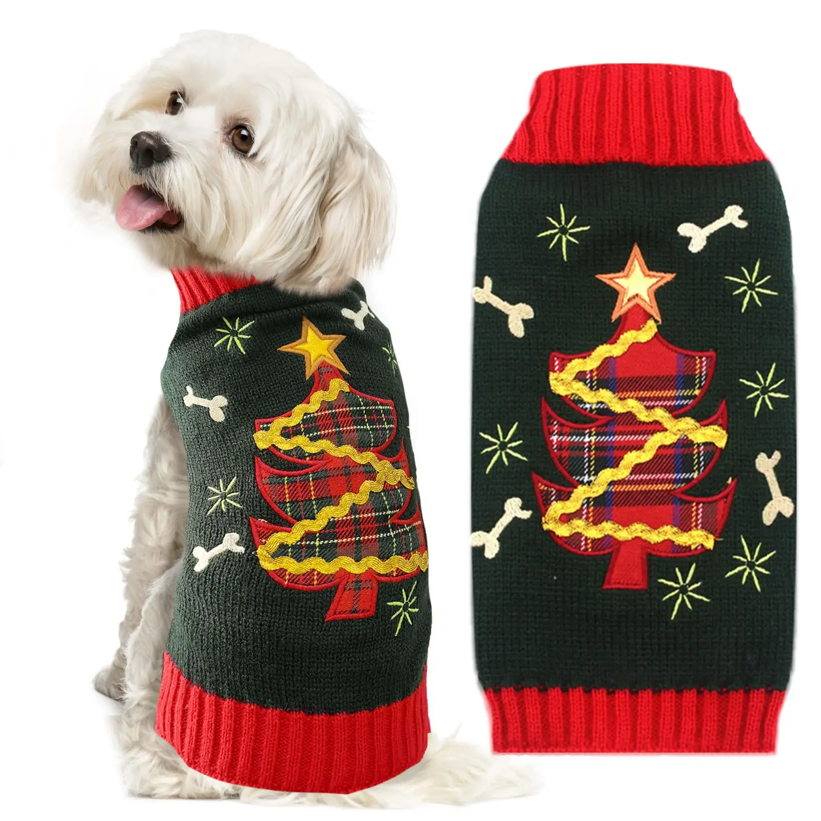 

Рождественские свитера для собак, Рождественская одежда для домашних животных, одежда, милые зеленые вязаные Джемперы для щенков и кошек