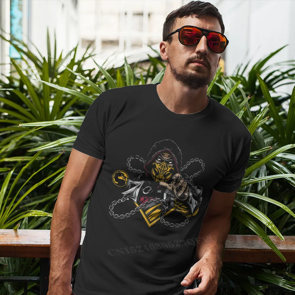 Мужские футболки в стиле видеоигры Скорпион модные классические ретро Новое
