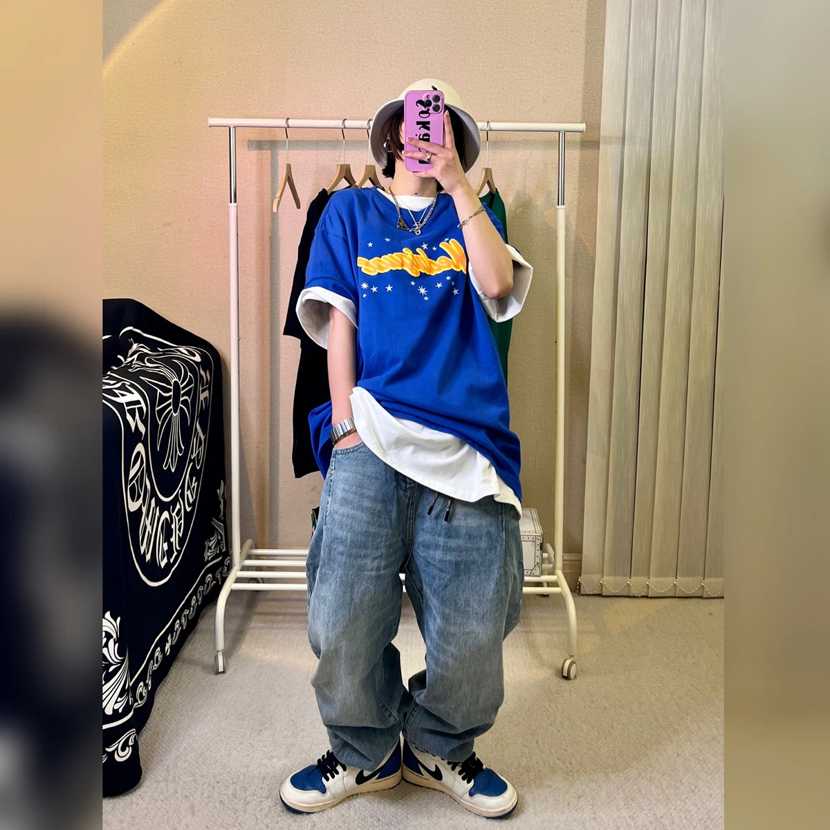 

22SS Japanese Harajuku Harem Jeans Streetwear Loose Skateboard Denim Trousers Men Clothing Korean Hip Hop Loose Cargo Pants Male