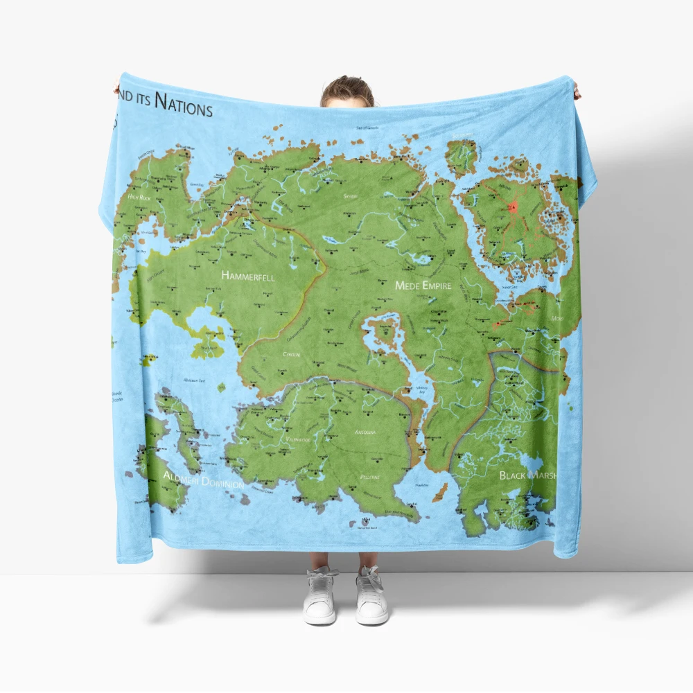 

Большая карта Тамиэля Elder Scrolls Skyrim одеяло фланель