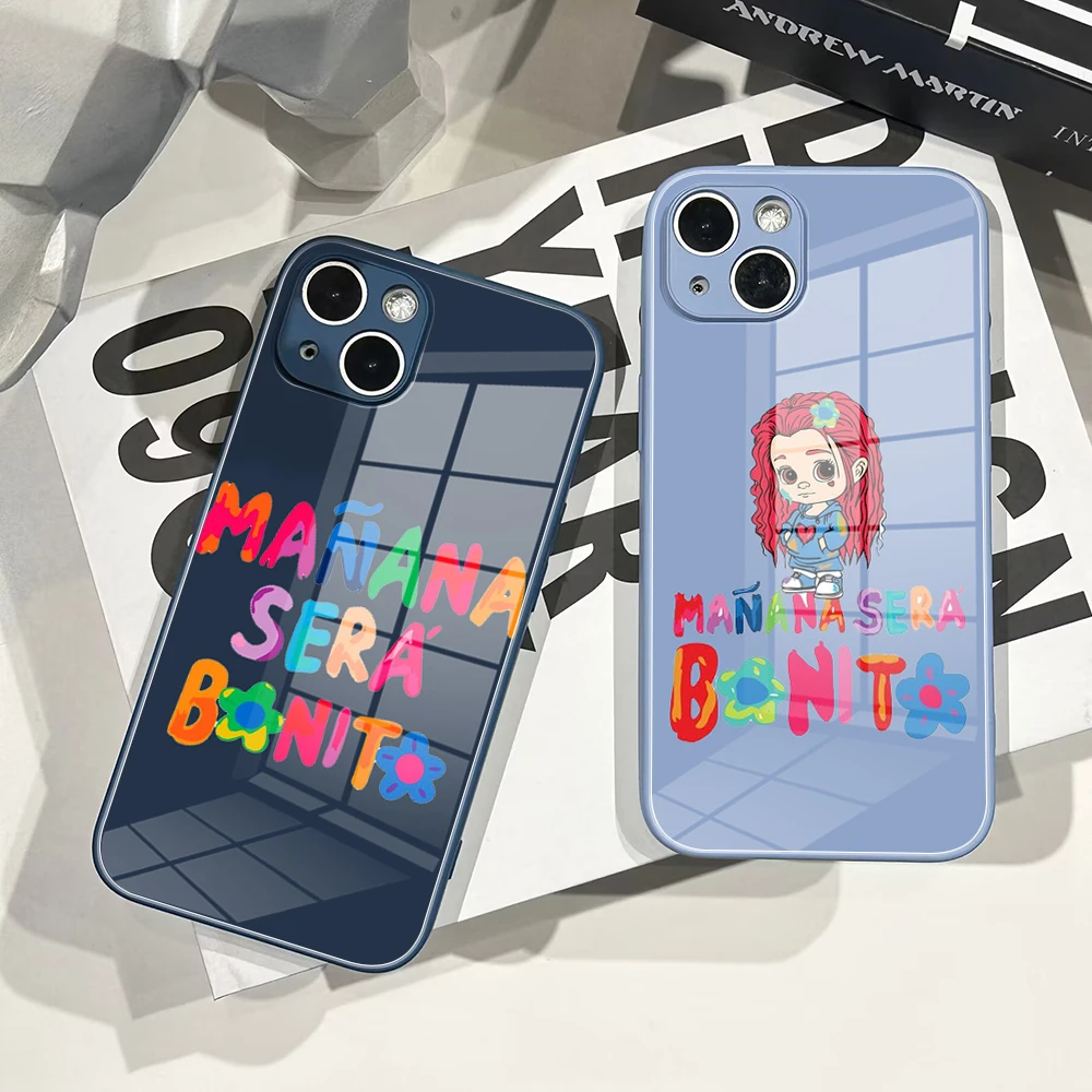 For IPhone13Pro Luxury Ins Manana Sera Bonito Phone Case Tempered Glass for IPhone14 11 12 XR XS MAX 7/8 X Plus Mini Color Cover