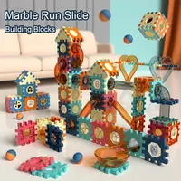 Montessori Marble Run Building Blocks Maze Ball Slide Construction Toy Fight Insert  98-286pcs Type STEM Set Education Children