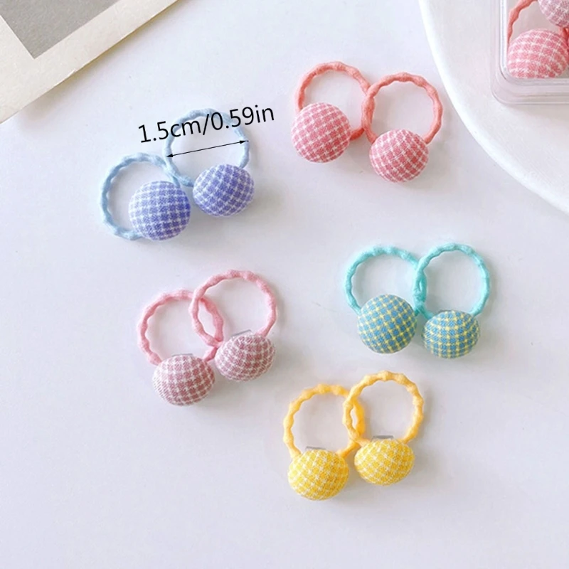 

N80C Plaid/Dots Hair Bands for Toddler Girls Elastic Hair Ropes Cute Hair Ties Rubber Bands Children Girl Hair Accessories