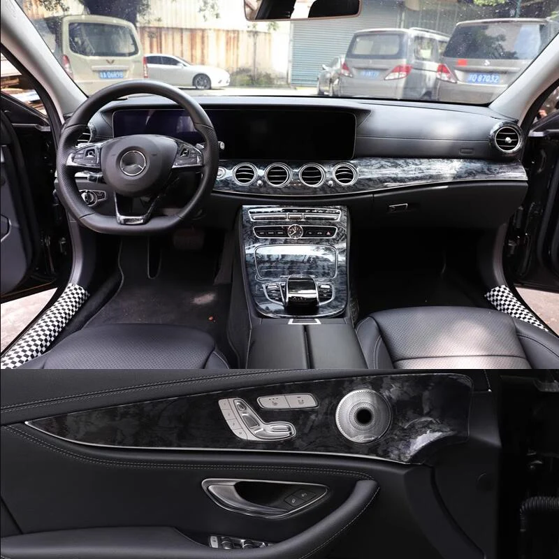 

Car Interior Sequins Mouldings Modification Decorative Trim Frame Black Mahogany Color For Mercedes-Benz E Class 2019 2020 -2022