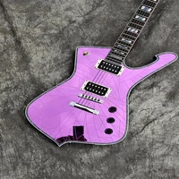 china made purple gold sliver cracked mirror iceman stanley electric guitar abalone cream bodybinding guitars immediate deliv