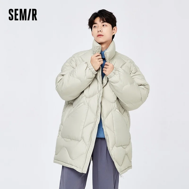 

Мужской зимний пуховик, новая модель, теплый, водонепроницаемый, ветрозащитный, средней и длинной