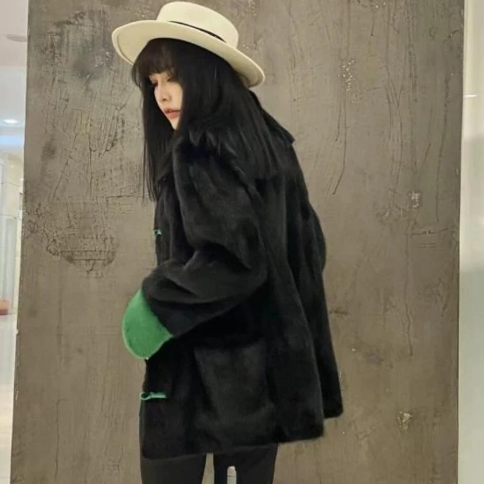 New Winter Coat for Women Long Faux Fur Coat Harajuku Vintage cardigans Jacket Warm loose Korean Fashion