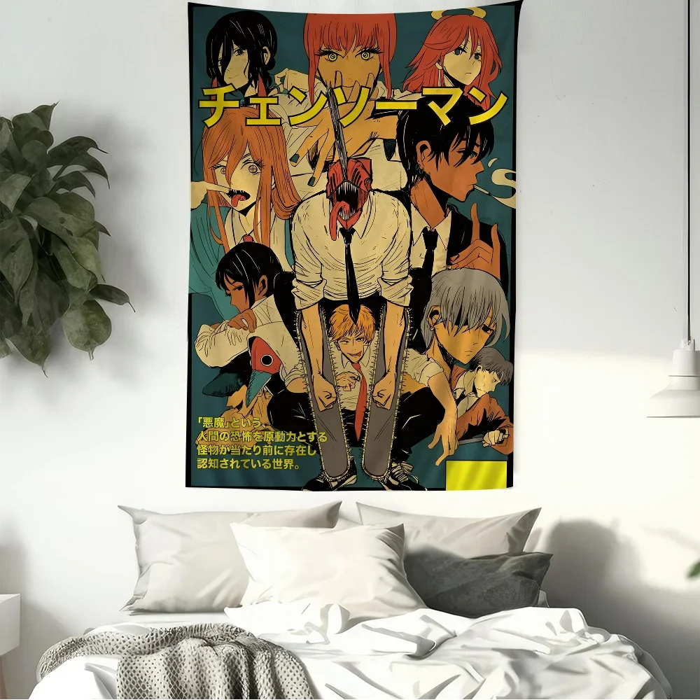 1 шт. аниме бензопила человек подвесной богемный гобелен Таро хиппи настенные