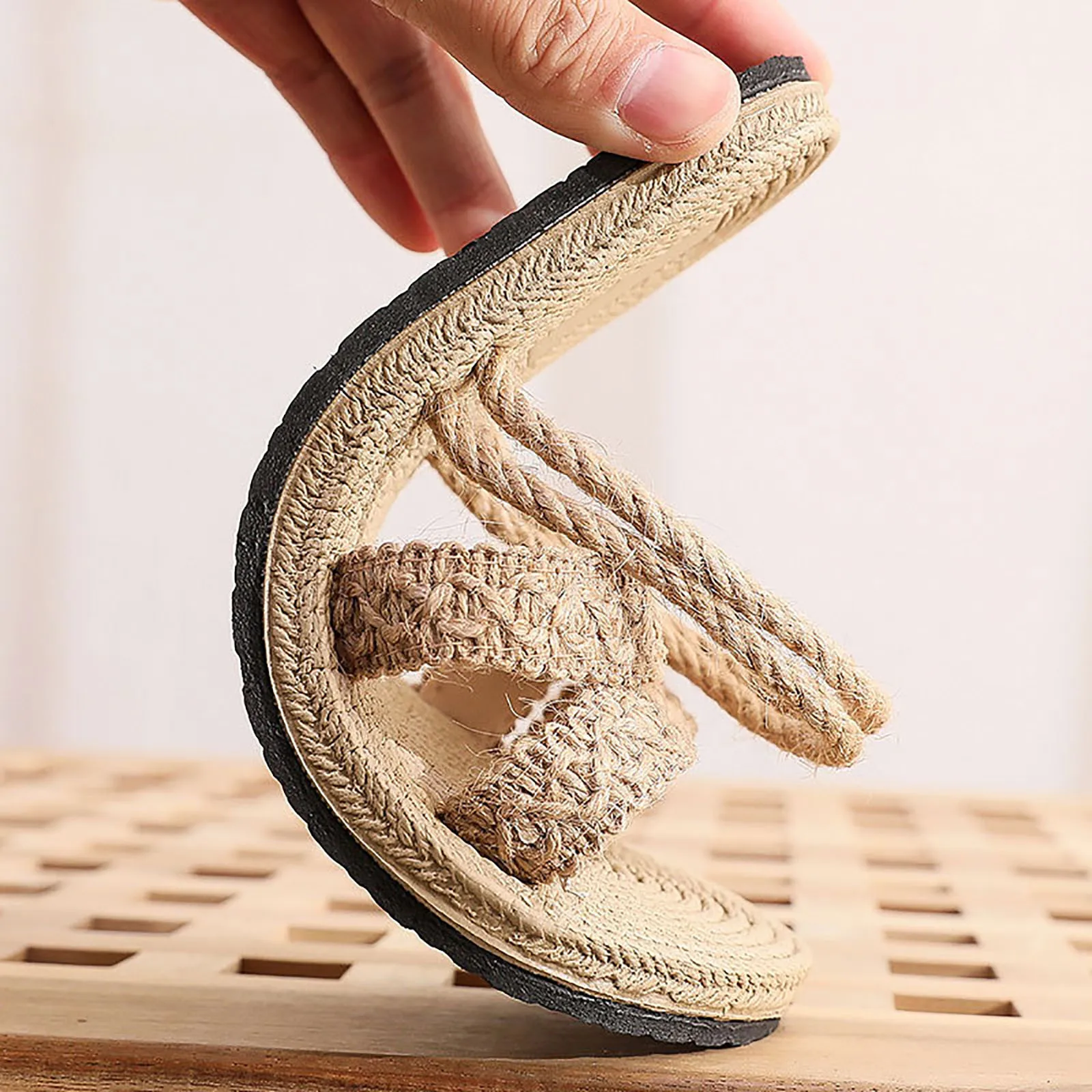 Summer Women Girls Slippers Bohemian Style Flat Casual Sandals Ladies Solid Color Straw Linen Elegant Beach Shoes 2022 |