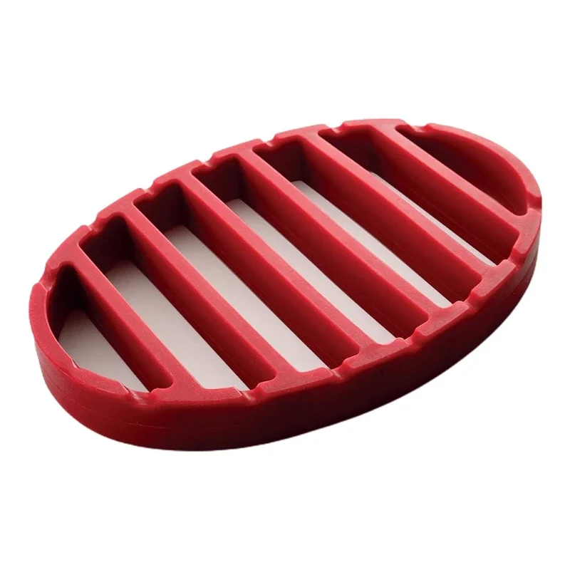 

Non-slip Silicone BBQ Grill Trays Racks Turkey Mats Red Oval Silicone Roast Rack Kitchenware Kitchen Cooking Accessories