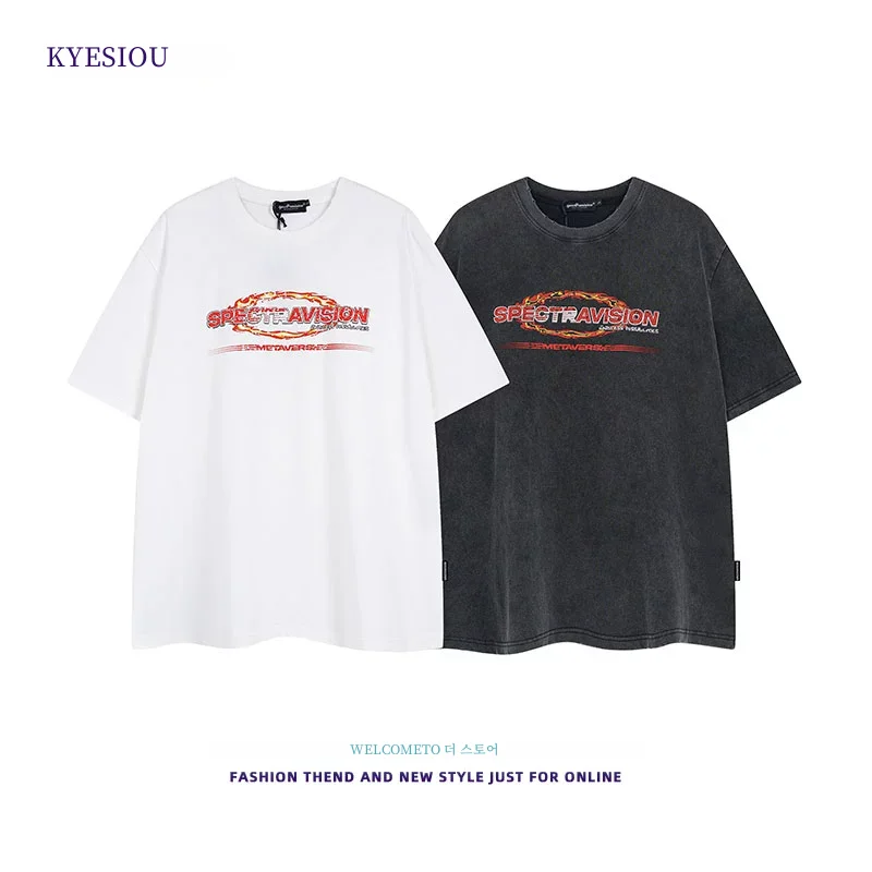 Модная брендовая дизайнерская американская Винтажная Футболка Kkyesiou с коротким