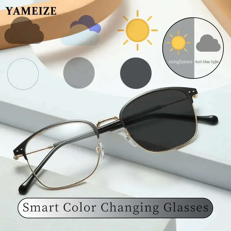 

YAMEIZE Photochromic Sunglasses for Men Discolor Women Sunglasses Sport Change Color Sun Glasses Male Eyeglasses Uv New Fashion