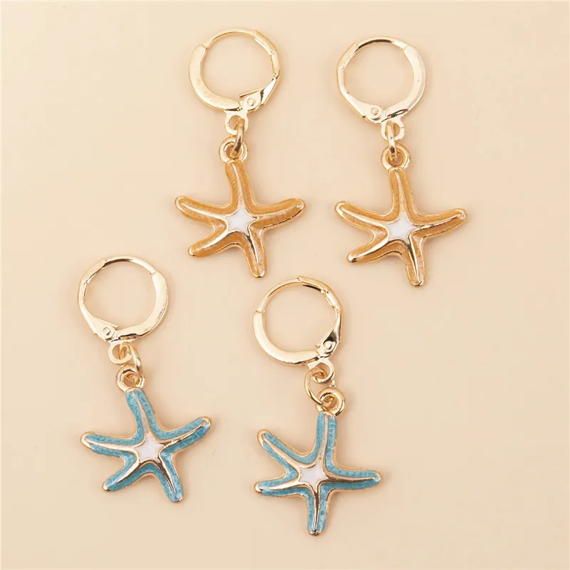 

Женские серьги-подвески в виде морской звезды, 2 пары