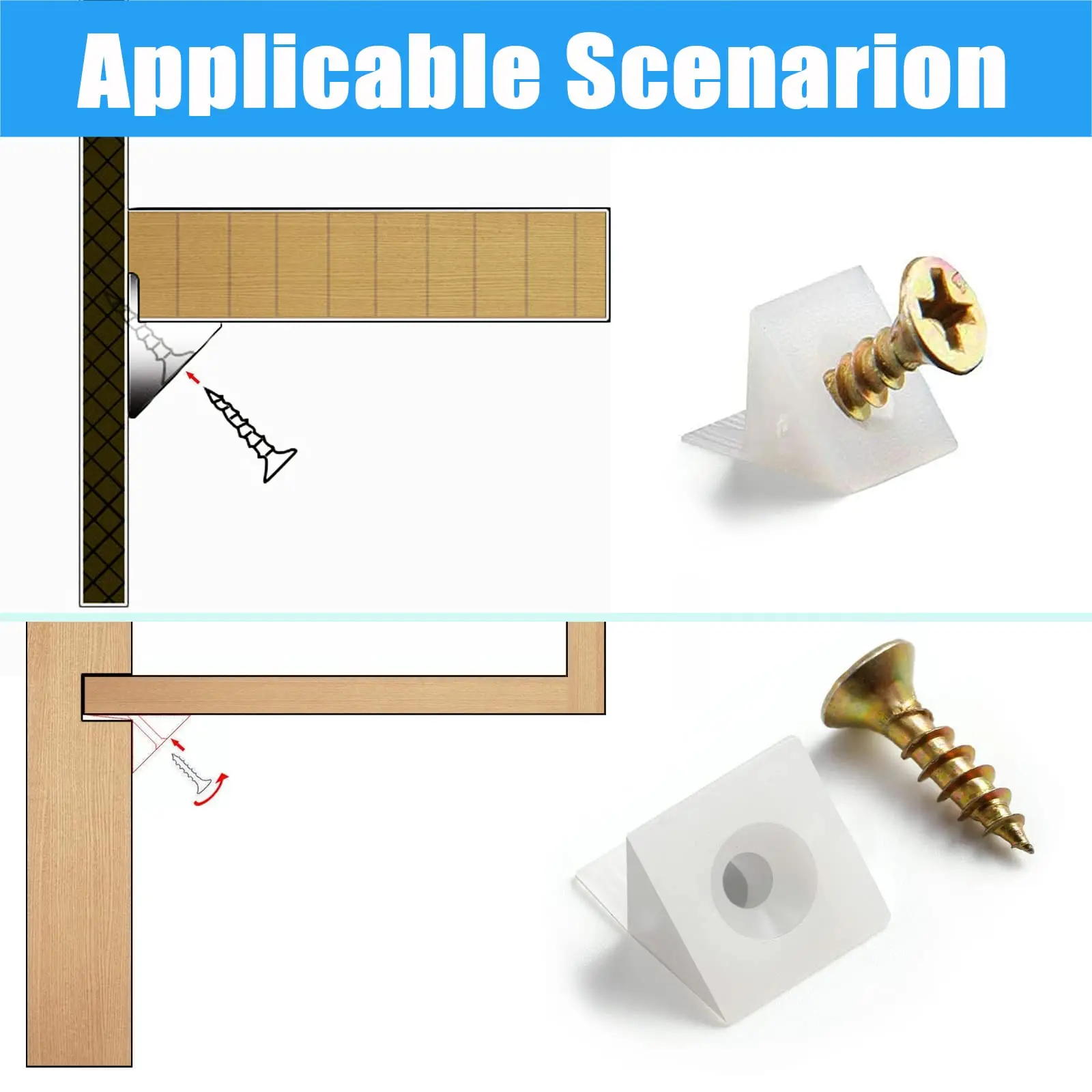 Зажим для мебели 45 градусов с винтами