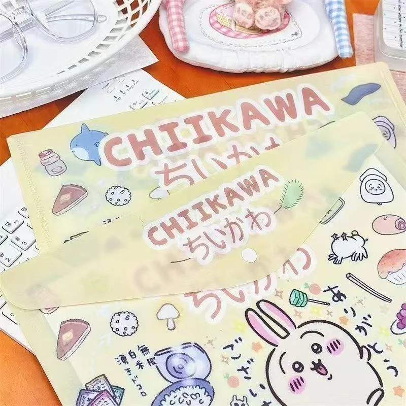 Фото Папка для документов Chiikawa Hachiware Usagi Kawaii в стиле аниме, формат А4, большая вместимость, для хранения студенческих работ и документов, с зажимом №2