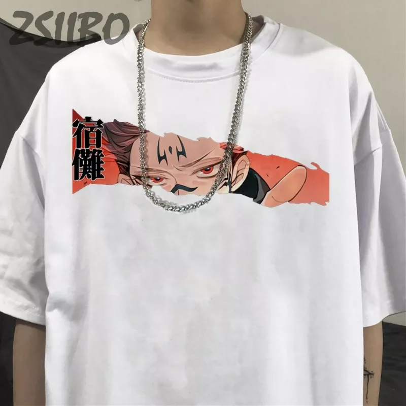 

2023NEW Kaisen Graphic Ryomen Sukuna Men's tshirt Gojo Satoru Cool Cartoon Anime Printed Streetwear T-shirt Male Casual Tops