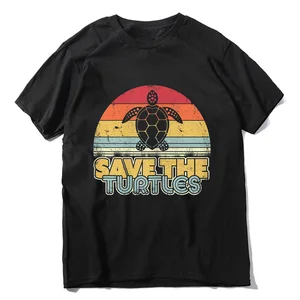 Unisex 100% Cotton Save The Turtles Shirt. Retro Style Turtle Funny Gift T-Shirt Men Clothing Tee Streetwear Casual Luxury Tops