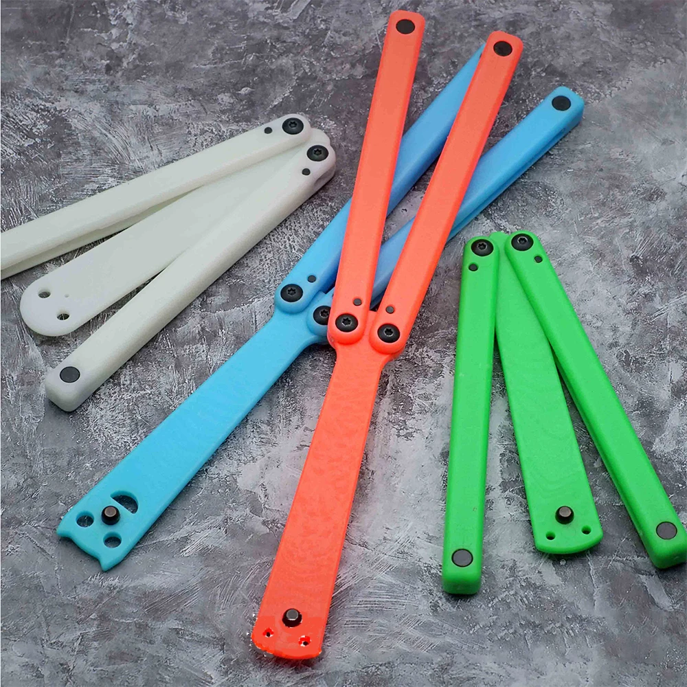 Outdoor EDC Balisong Trainer Snowflake Squiddy Unsharpened Fluorescent Plastic Butterfly Training Knife Toy Hand Tools