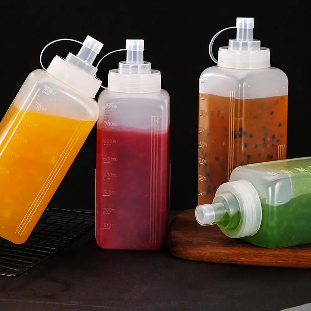 

800ml Squeeze Sauce Bottle Large Caliber Dustproof Plastic Household Seasoning Bottle for Kitchen
