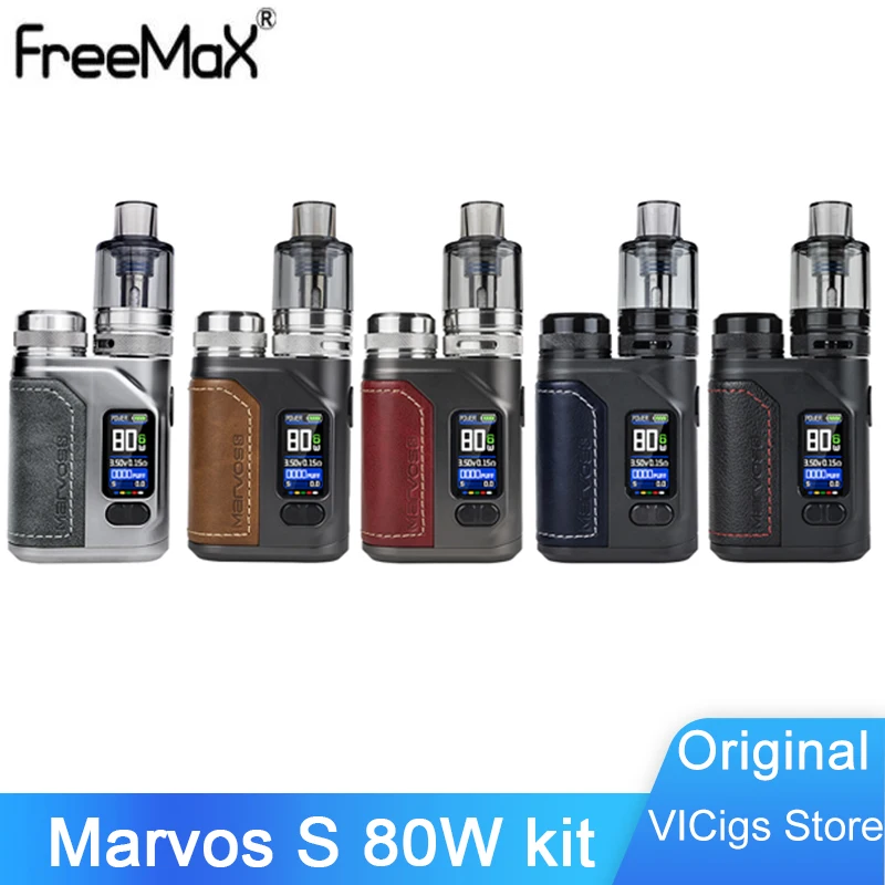 

Genuine Freemax Marvos S 80W Kit 4.5ml Marvos DTL Pod Tank fit MS Mesh Coil Electronic Cigarette 18650 Type-C Vape 510 Thread