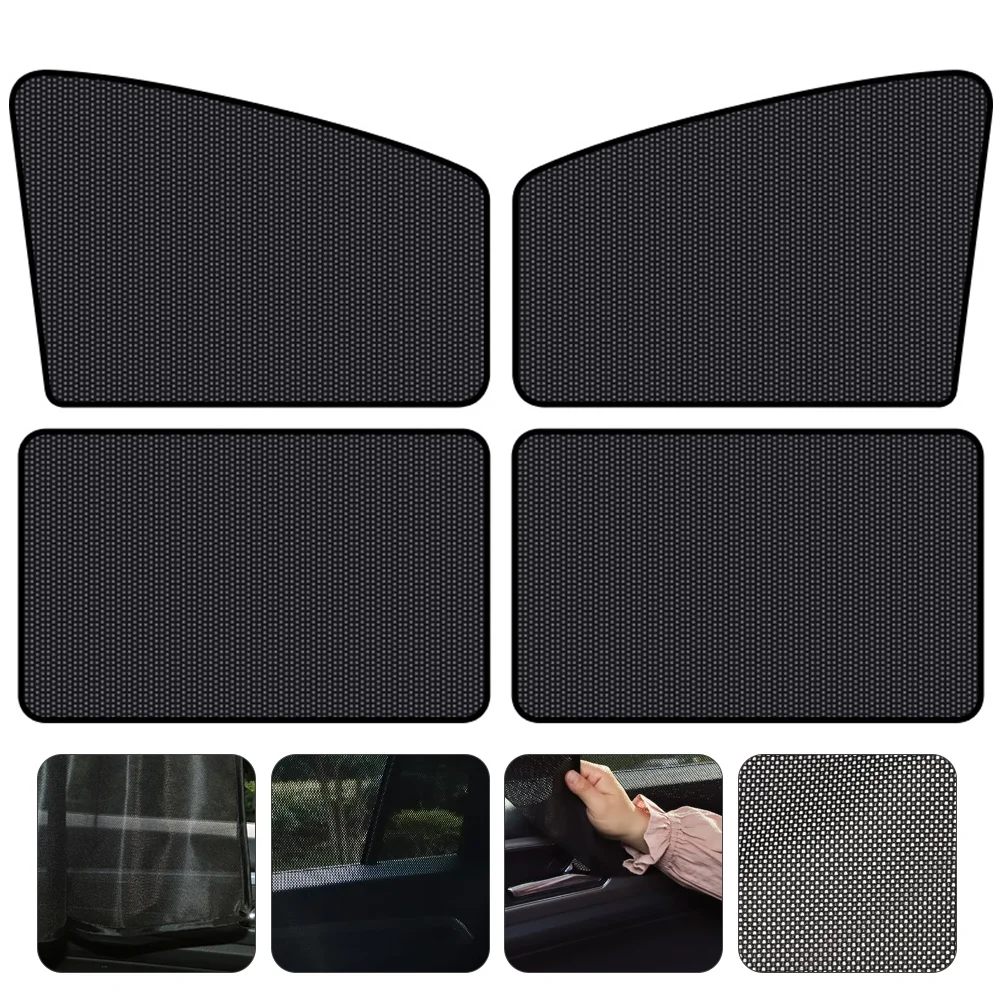 

4 Pcs Black Curtains Auto Sunshade Car Window Sunshade Valance Curtain Magnetic Car Curtain Privacy Sunshades
