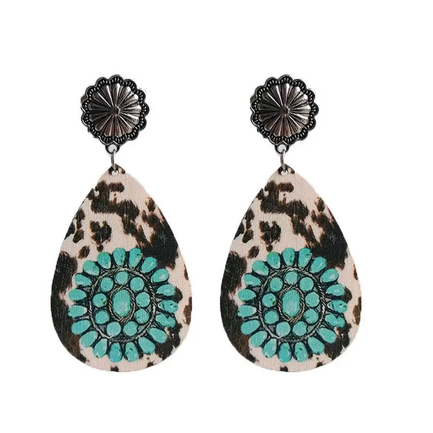 Женские винтажные деревянные серьги в западном стиле | Украшения и аксессуары