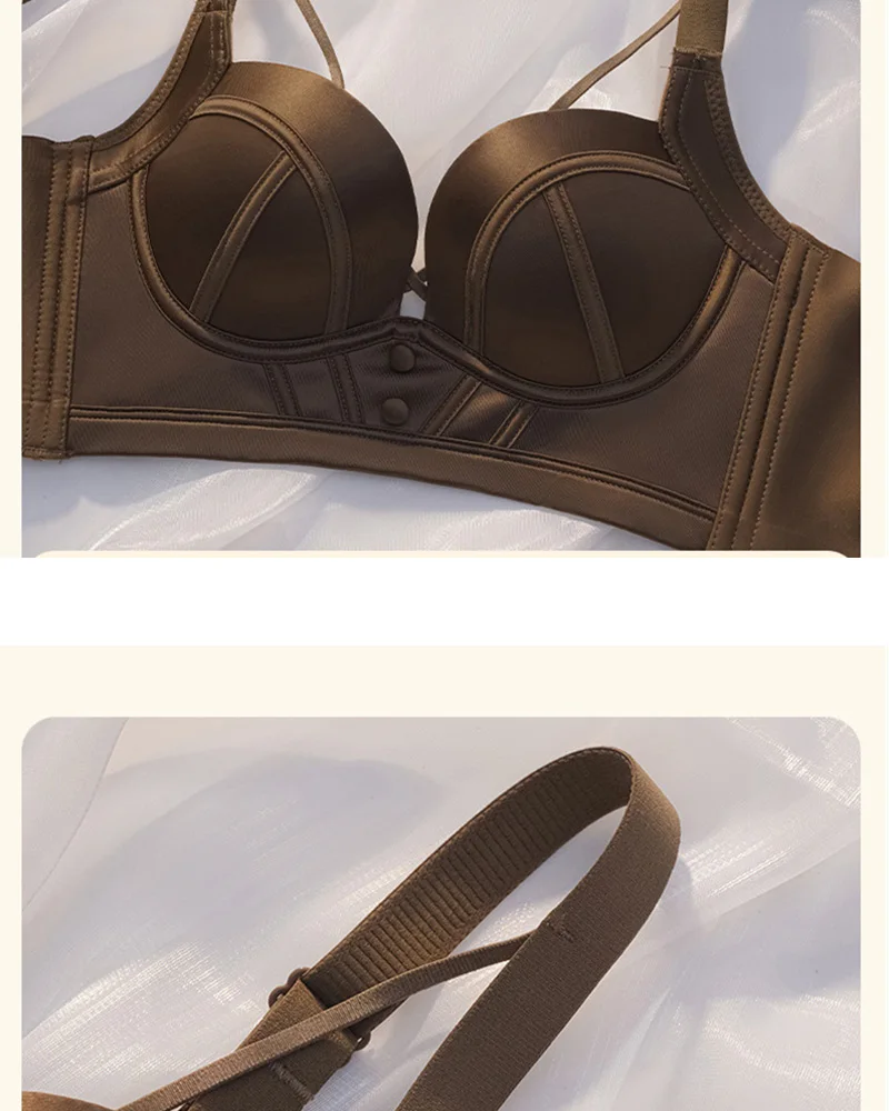 Женский бюстгальтер без косточек черный с чашками пуш-ап и поддержкой