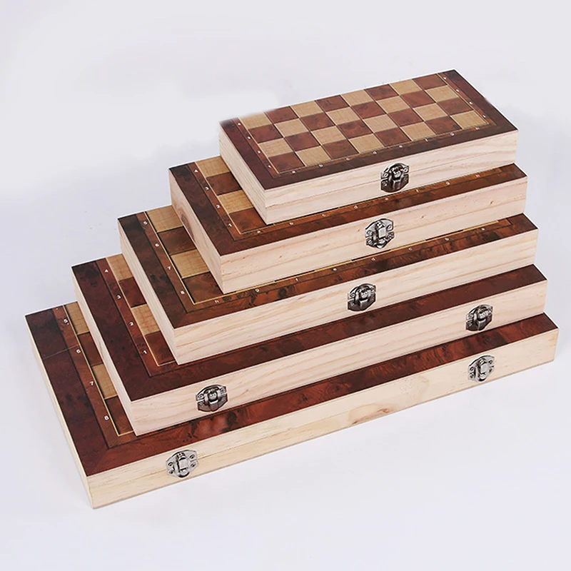 

Chess Wooden Wooden Checker Board Solid Wood Pieces Folding Chess Board High-end Puzzle Chess Game