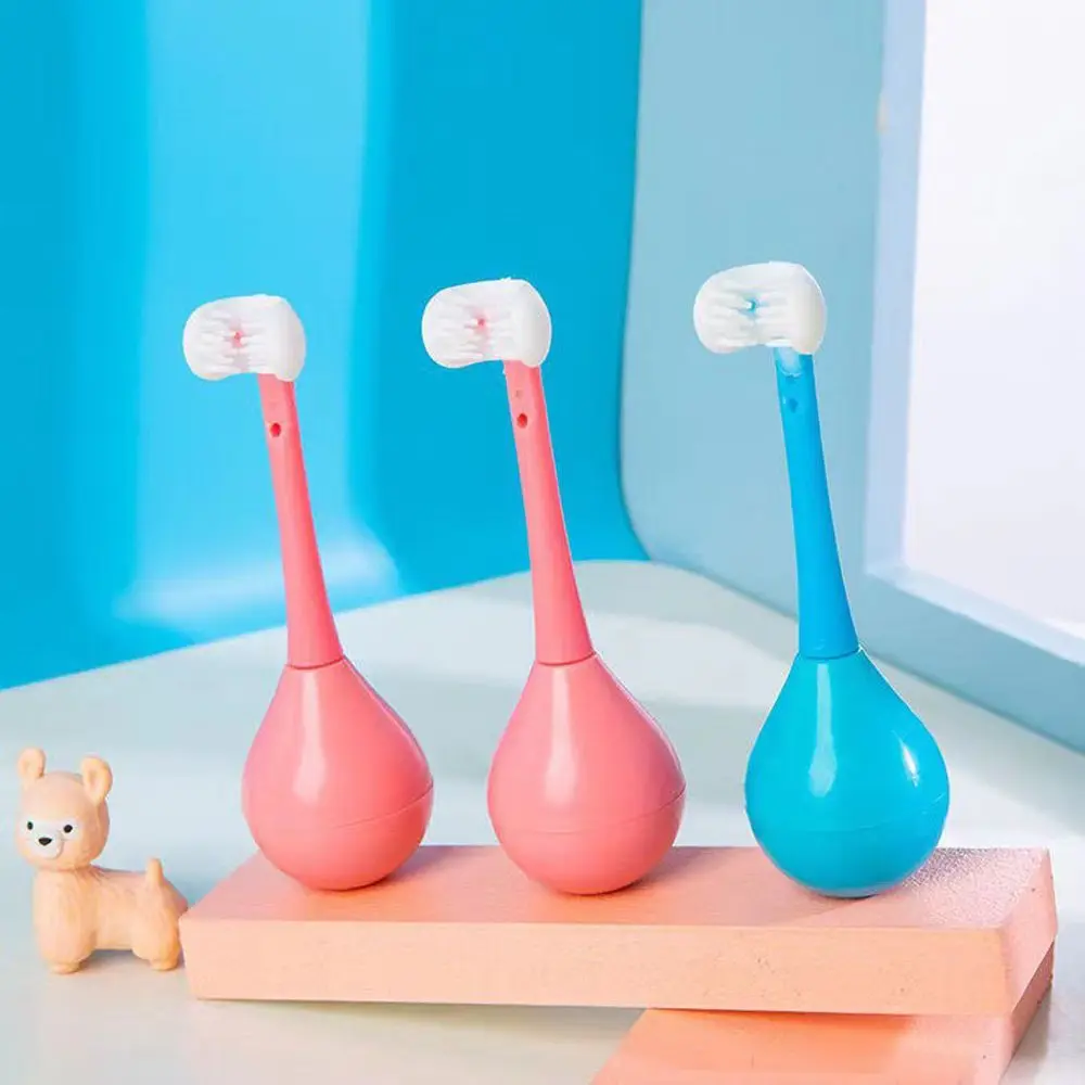 

3D Tumbler Toothbrush New Funny Children's Toothbrush Three-sided U-shaped Wrapped Silicone Soft Bristles Toothbrush Oral Care