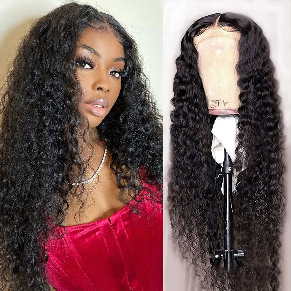 

Afro Kinky Curly Wigs Synthethic Lace Fornt Wig Long For Black Woman With Baby Hair Black Wig Heat Safe Woman Wigs