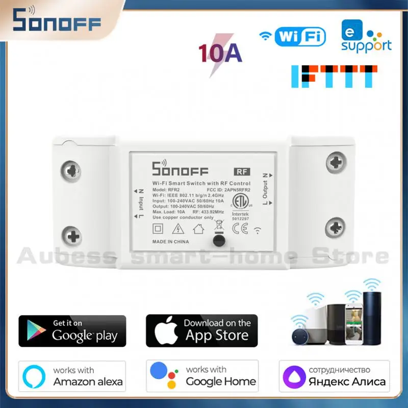 

SONOFF RFR2 WiFi Wireless Smart Switch RF Receiver Smart Home EWELink App Remote Control Voice Control Alexa Alice Google Home