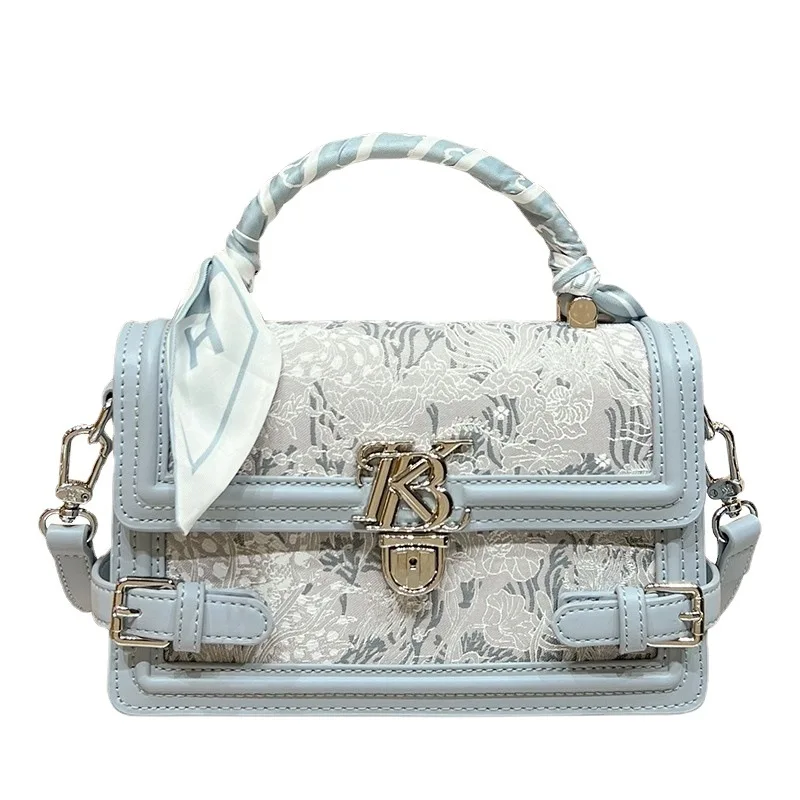 Genuine Leather Women's Small Square Bag 2023 New Light Luxury Brand Leisure Fashion Summer Handheld One Shoulder Crossbody Bag