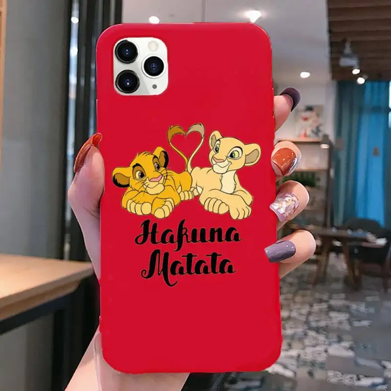 Телефонный чехол Hakuna Matata с симбой Король Лев для iphone 13 12 11 Pro Max Mini XS 8 7 6 6S Plus X SE 2020 XR