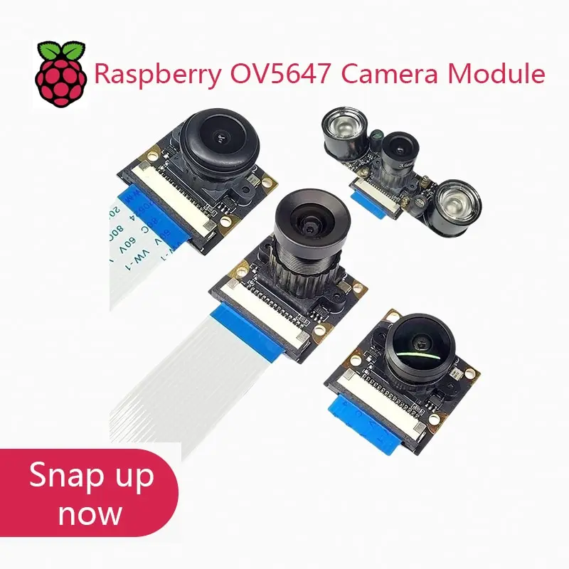 

Модуль камеры OV5647 для Raspberry Pi 3B 4B 3B + с регулируемым фокусом 120 130 200 160 градусов 3,6 мм HD 5 миллионов пикселей ночного видения