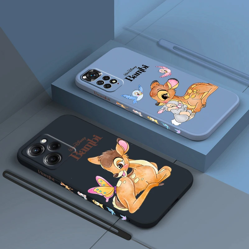 

Cartoon Bambi Cute For Xiaomi Redmi Note 12 11 11T 10 10S 9 9S 9T 8 8T 7 Pro Plus Speed Liquid Left Rope Phone Case
