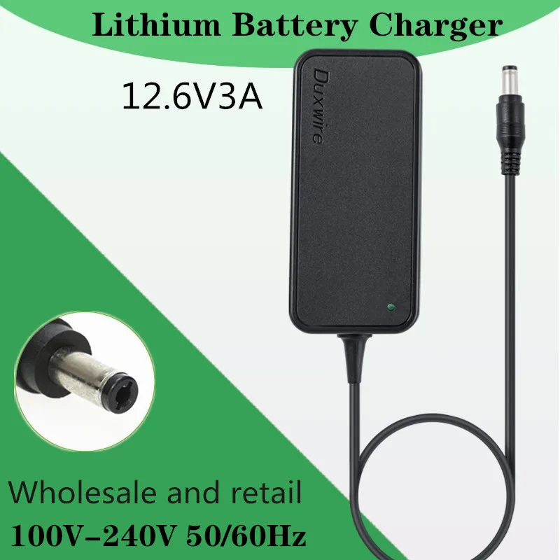 10.8V 12.6V 3A li-ion Pack AC/DC Power Supply Medical Instrument 3S Lithium ion Battery Charger And Cable US EU AU UK
