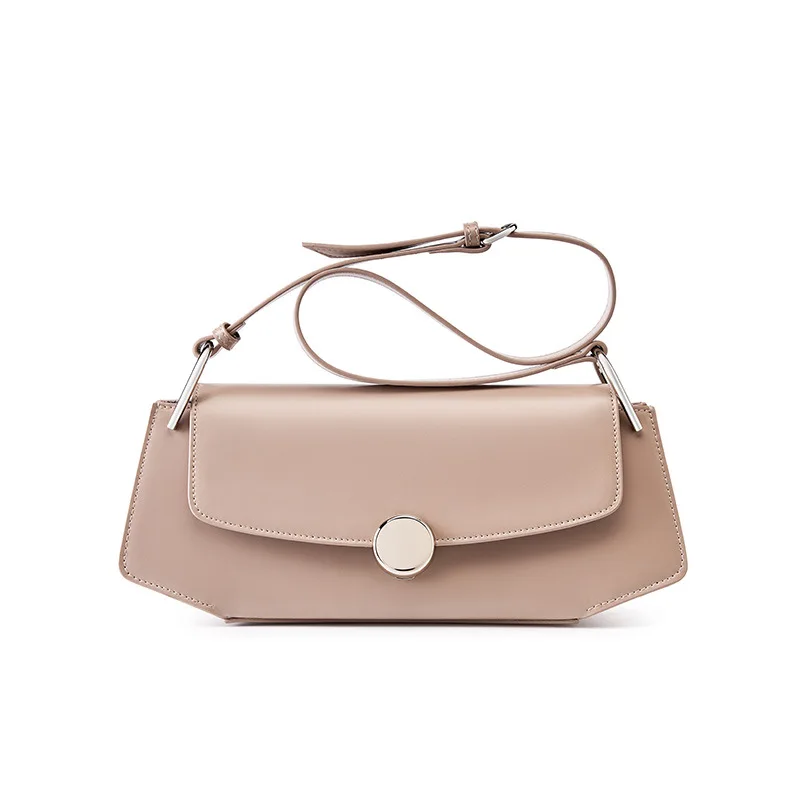 Luxury Designer Genuine Cowhide Leather Shoulder Bag for Women Vintage Ladies Armpit Bag High Quality Ol Commuting Underarm Bag