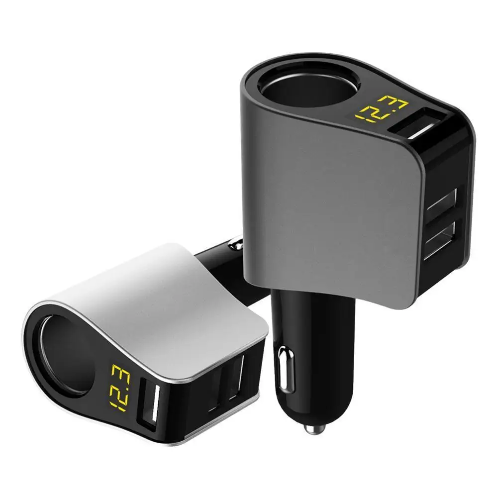 

Cigarette Lighter 3 USB Port Car Charger QC3.0 Car Lighter Charger Adapter Real-time 80W Voltage Detect Car Lighter Universal