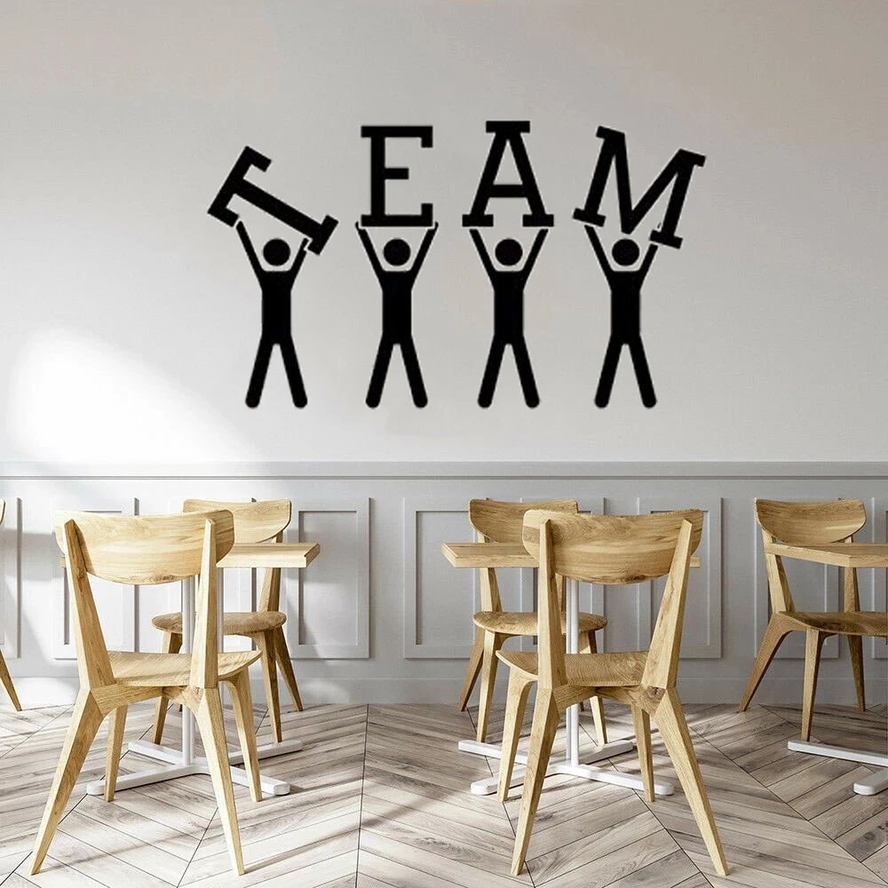 

Team Motivation Decor For Office Worker Puzzle Wall Stickers Removable Vinyl Decals Modern Interior Decoration Wallpaper DW14205