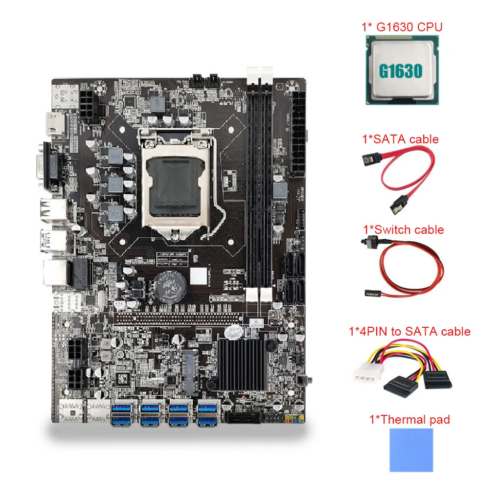 

Инструменты для майнинга B75, 1 комплект, USB 2,0 3,0, полезный слот LGA 1155, профессиональная материнская плата B75, максимум 16 Гб 1333 МГц 1600 МГц, поставк...