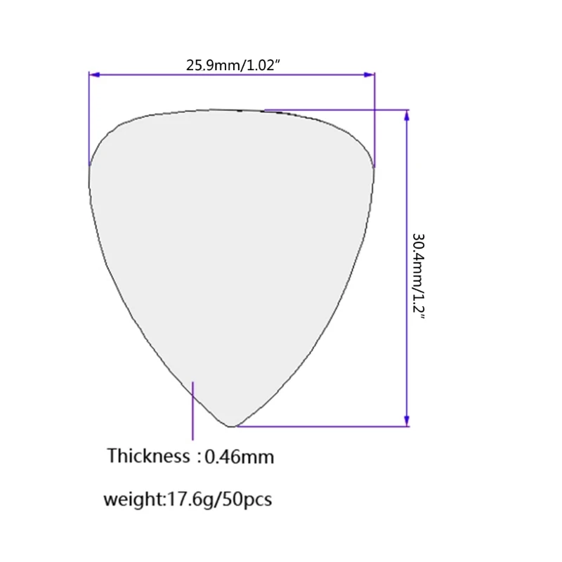 50 шт. медиаторы практичные целлулоидные 0 46 мм аксессуары для гитары бас-гитар