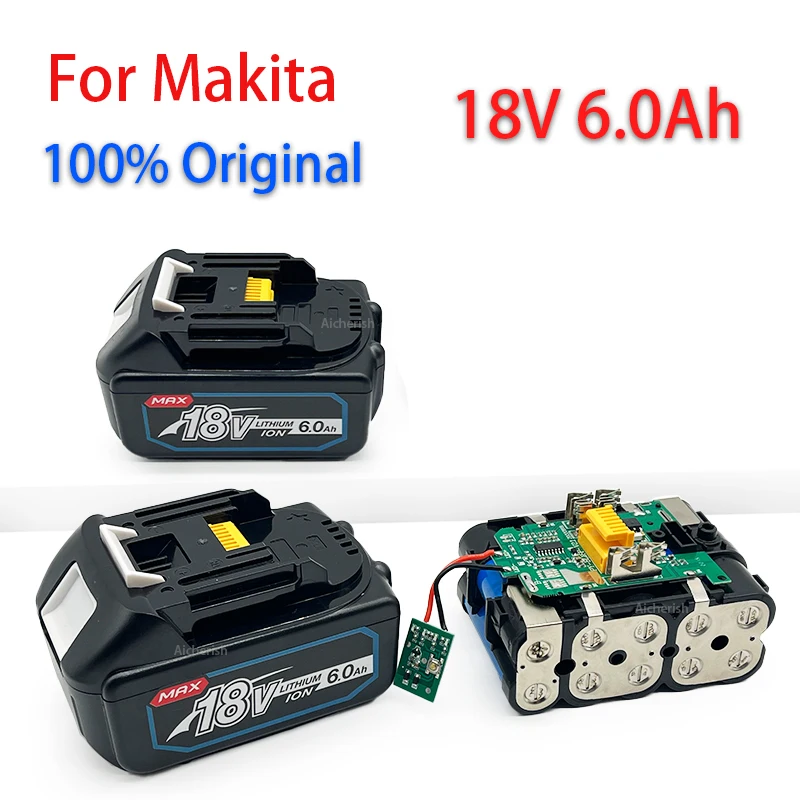 

Аккумуляторная батарея для Makita, литий-ионный аккумулятор для электроинструментов, 18 в, 6,0 Ач, замена батареи LXT, BL1860B, BL1860, BL1850, BL1850B