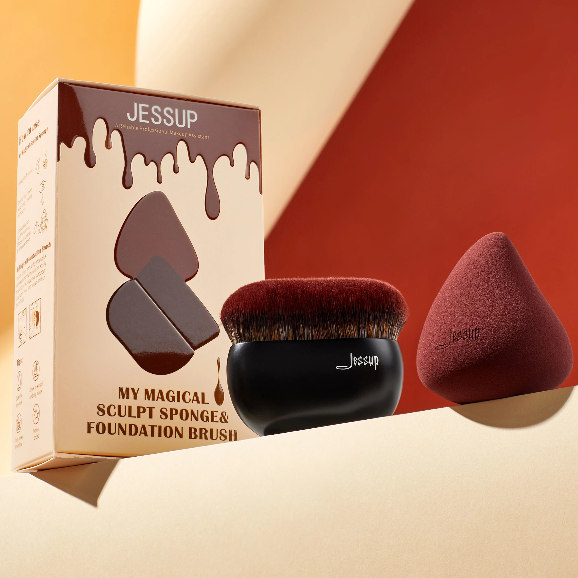 Набор кистей для макияжа Jessup 13/16/21 шт. синтетическая Большая кисть пудры основы