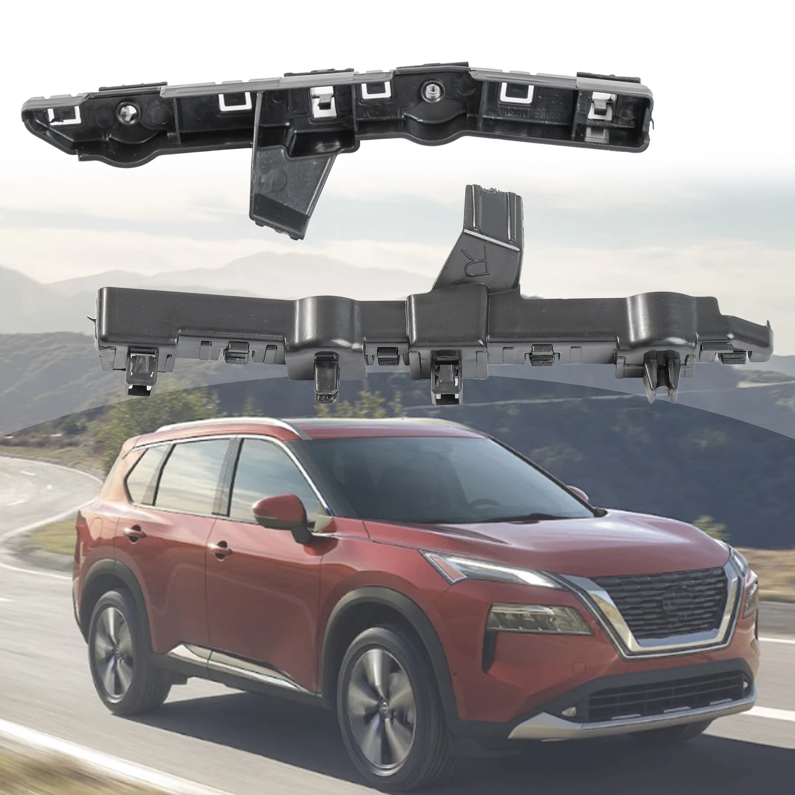 

Пара передних левых и правых направляющих бампера, кронштейн, фиксатор решетки 622224 EA0A для Nissan Qashqai Rogue Sport 2013-2021 2017-2022