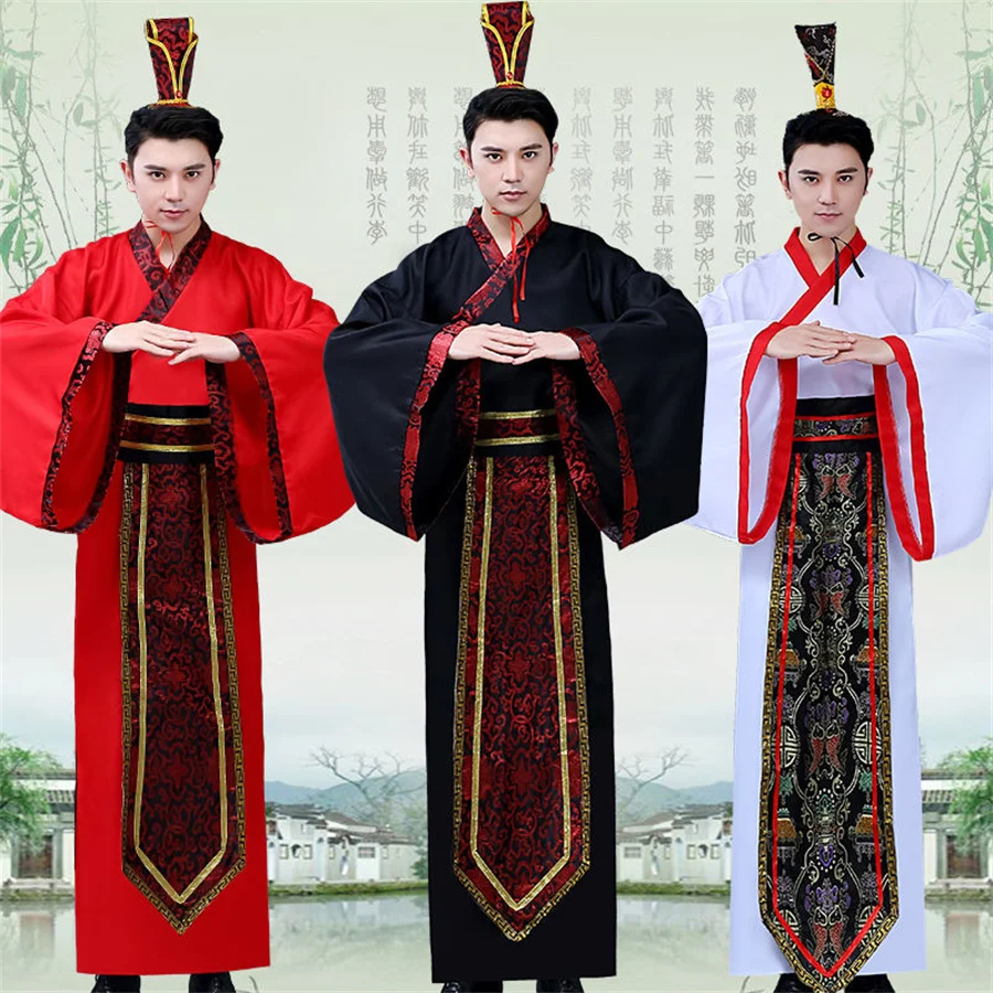 Men Hanfu Adult Traditional Chinese Clothing Folk Dance Ancient Costume Stage Performance Singers Tang Suit Festival Outfit