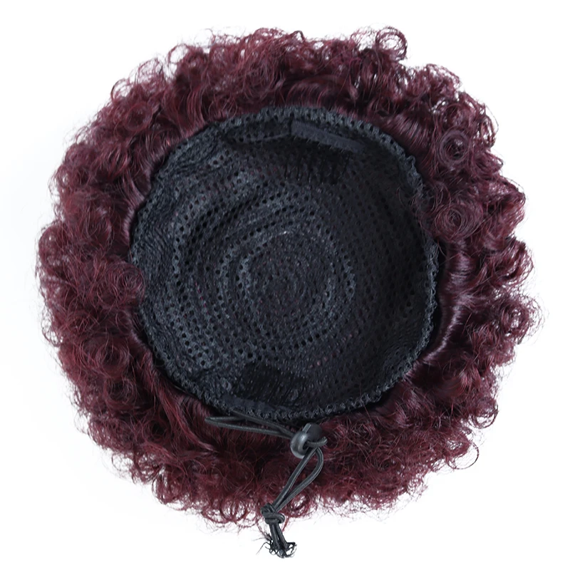 Афро-пуховка со шнурком для конского хвоста