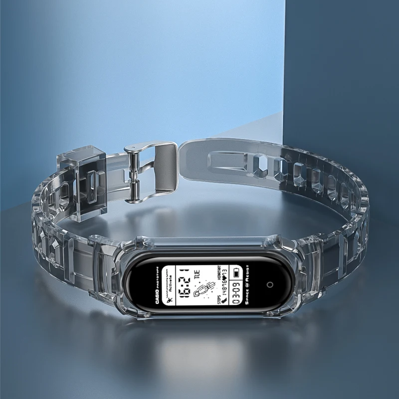 For Mi Band 7 6 5 4 3 Strap Transparent Glacier Discovery Edition Silicone For Xiaomi 6 5 4 Watch Wristband Bracelet Sports Belt