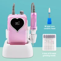 35000RPM Nail Drill Machine For Manicure Nail File With Heart Screen Acrylic Electric Nail Drill Milling Cutter Nail Art Tools