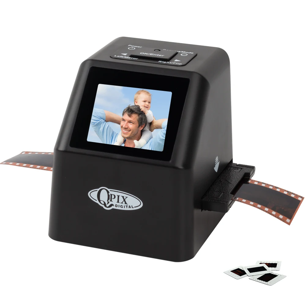 Lo Scanner per pellicole Qpix converte 35mm 135/126/110/Super 8 pellicole e diapositive in foto digitali memoria integrata con schermo LCD da 2.4