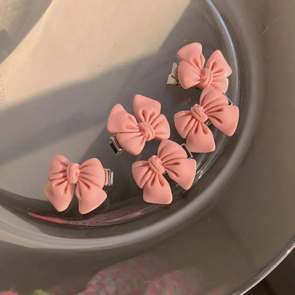 

Женская заколка для волос с бантом, многоразовая розовая заколка для волос с защитой от царапин